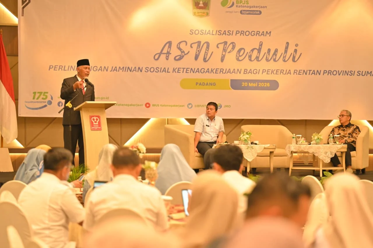 Gubernur Sumbar Launching Program ASN Peduli Perlindungan Jaminan Sosial Ketenagakerjaan bagi Pekerja Rentan