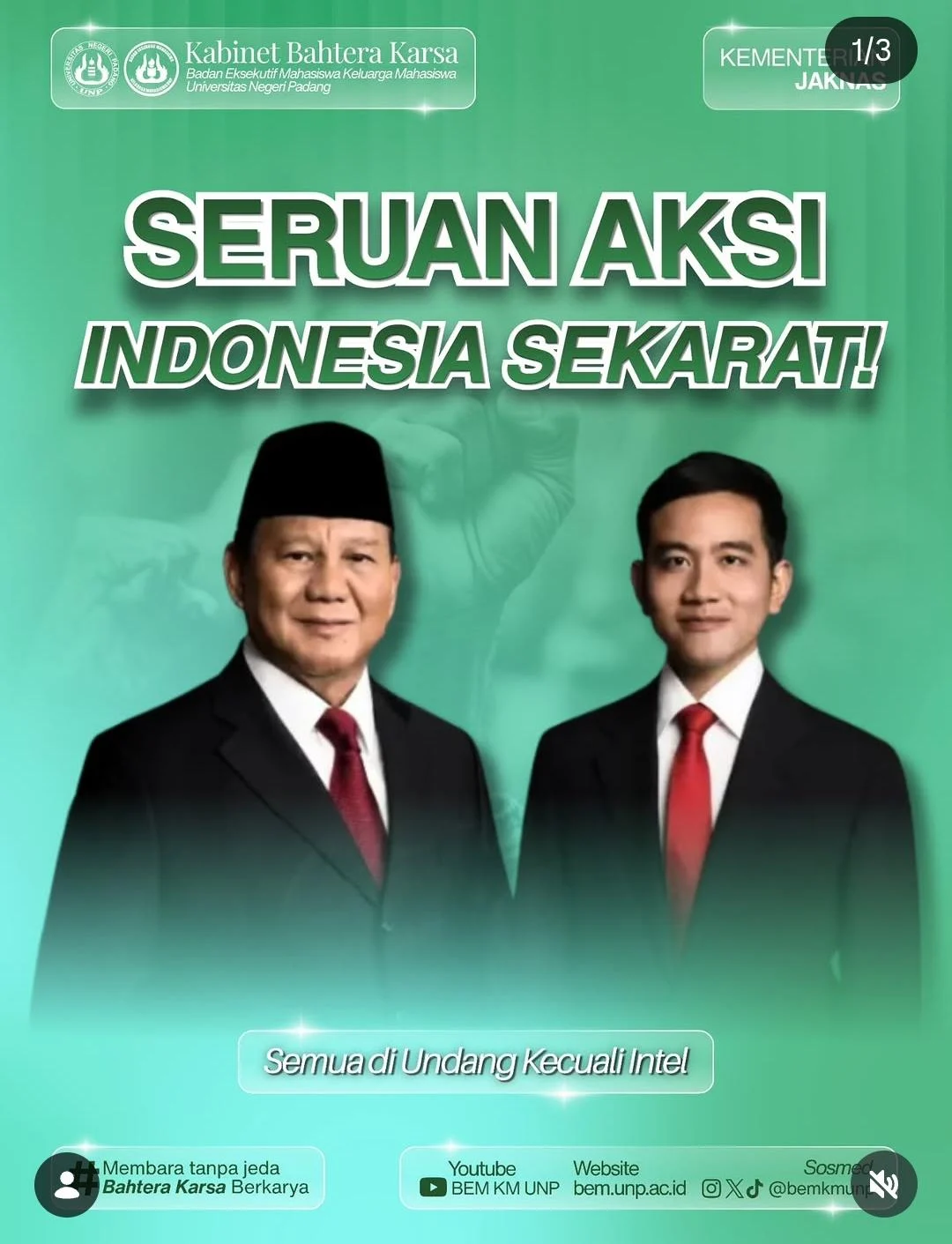 Siang Ini, BEM KM UNP Aksi ‘Indonesia Sekarat’ di DPRD Sumbar