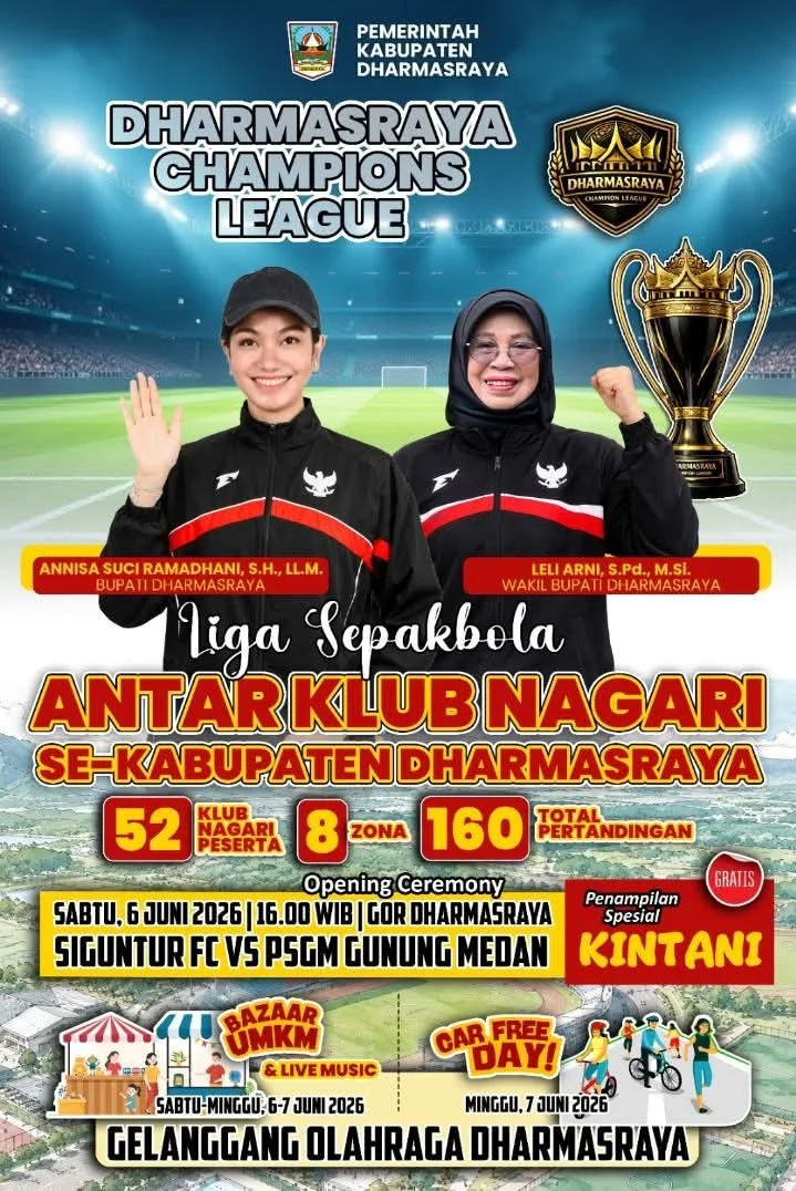 Pemkab Dharmasraya Hadirkan Tiga Event Besar di GOR pada Akhir Pekan, Bupati Ajak Masyarakat Datang Bersama Keluarga