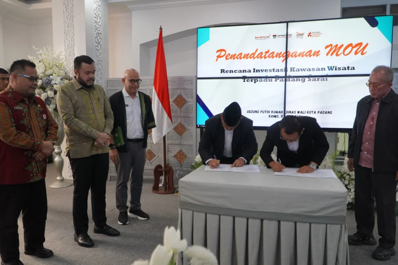 Saksikan MoU Rencana Investasi Kawasan Wisata Terpadu Padang Sarai, Fadly Amran Berharap Segera Digarap