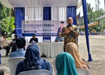 Wakil Ketua DPRD Sumbar, Nanda Satria saat menggelar sosialisasi, Sabtu (13/6/2026)