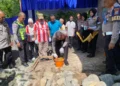 Direktur Lalu Lintas Polda Sumbar, Kombes Pol. H. M. Reza Chairul Akbar Siddiq saat peletakan batu pertama, Rabu (17/6/2026)