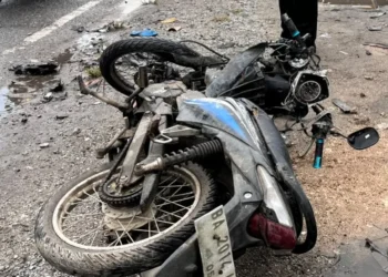Kondisi ranmor yang dikendarai Pasutri usai laka, Senin (29/6/2026), sore