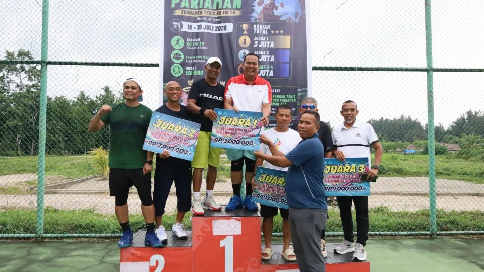 Kejuaraan Tenis Sukses Digelar, Wako Yota Balad Rebut Juara I Tenis Ganda Putra KU 110