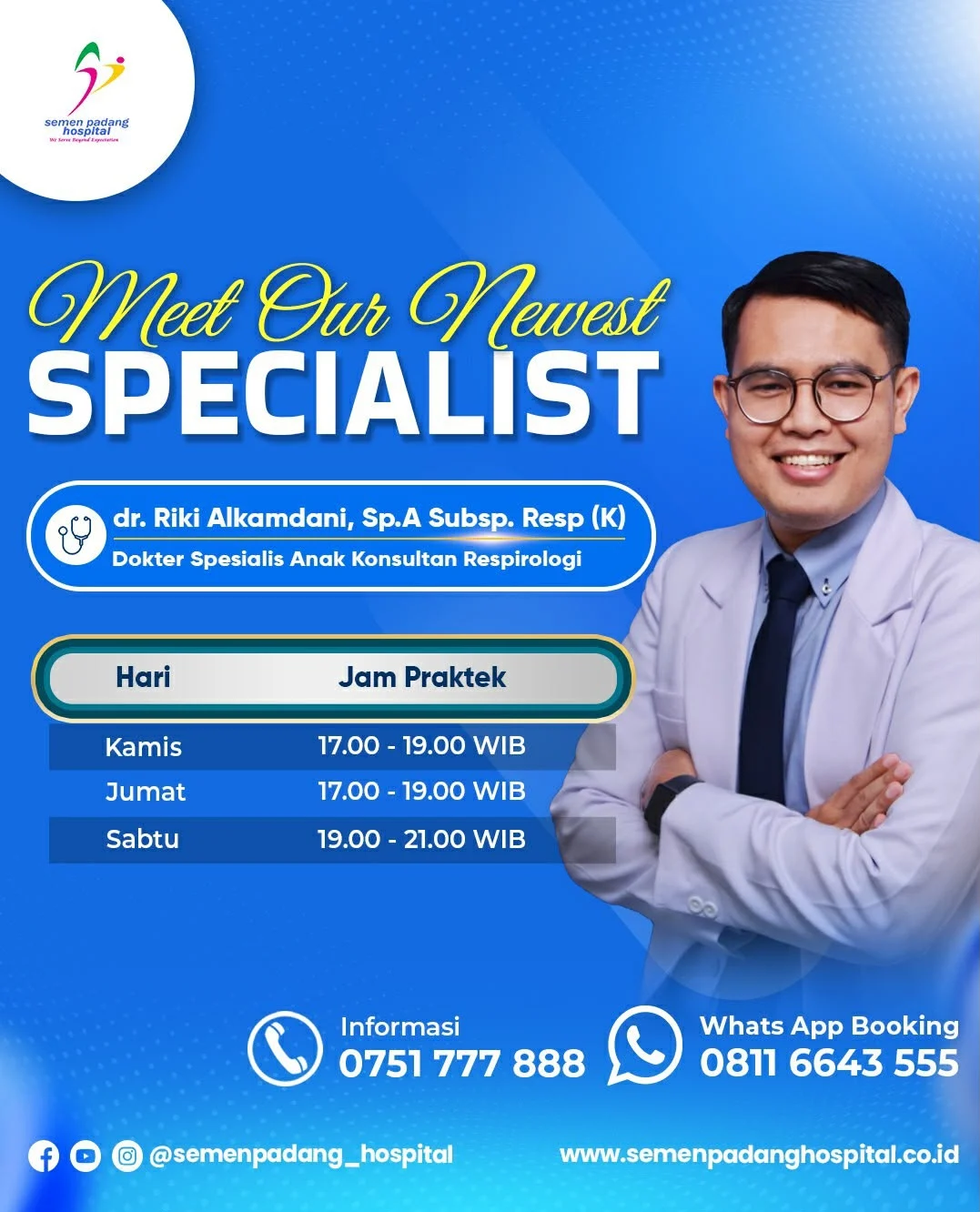 Semen Padang Hospital Hadirkan Dokter Spesialis Anak Konsultan Respirologi