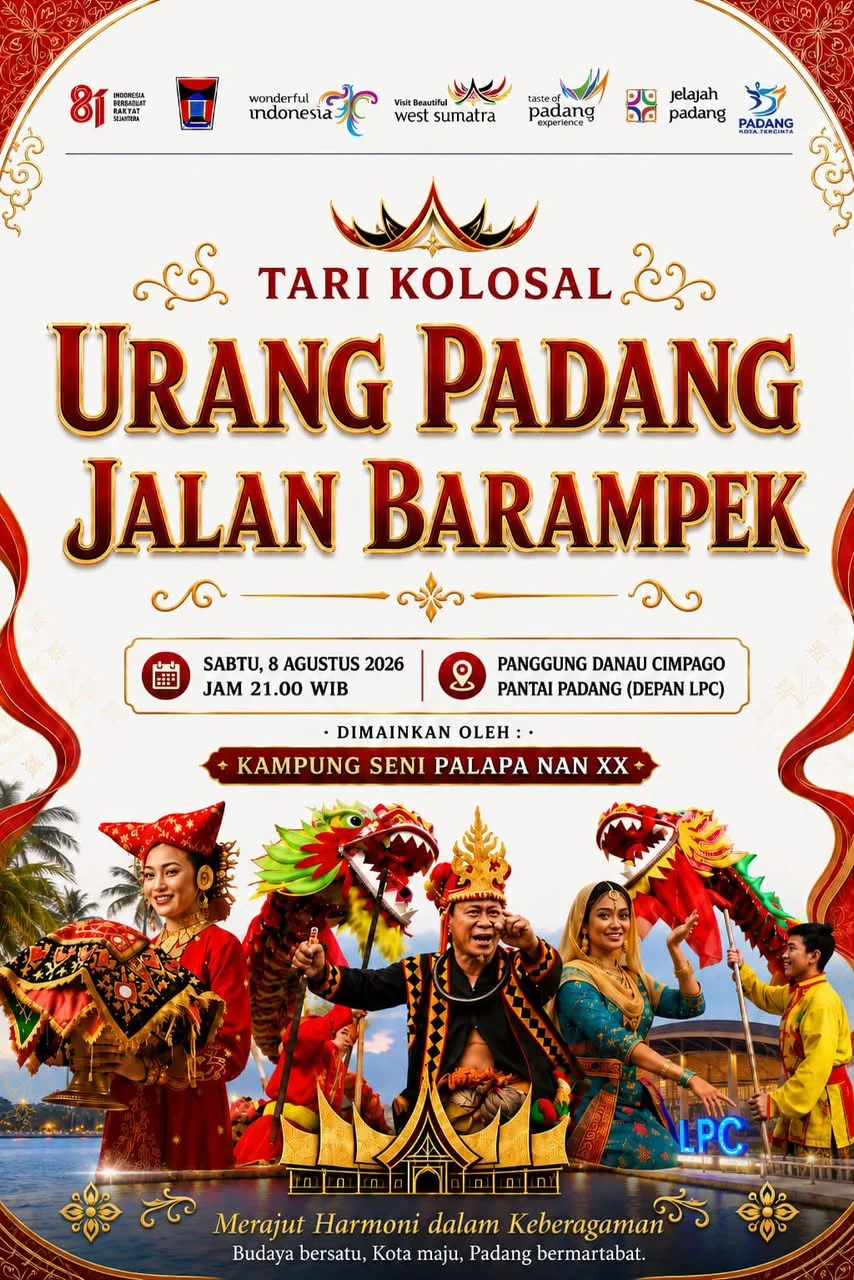 HJK Padang ke-357 Hadirkan Tari Kolosal Urang Padang Jalan Barampek, Simbol Persatuan Empat Etnis