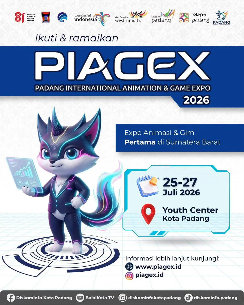 PIAGEX 2026 Jadi Panggung Talenta Muda Padang, 300 Peserta Adu Kreativitas Animasi, Gim dan Coding
