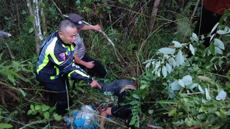 Lokasi kecelakaan tunggal sepeda motor di Sungai Rumbai, Dharmasraya, Minggu (26/7/2026), subuh.