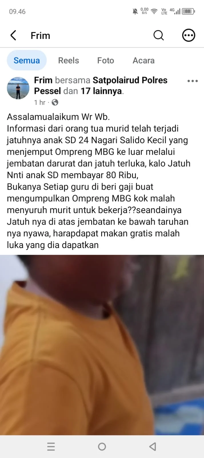 Viral Bocah Menangis Usai Terjatuh Jemput Ompreng MBG di Pessel, Mengaku Harus Ganti Rp80 Ribu Jika Hanyut