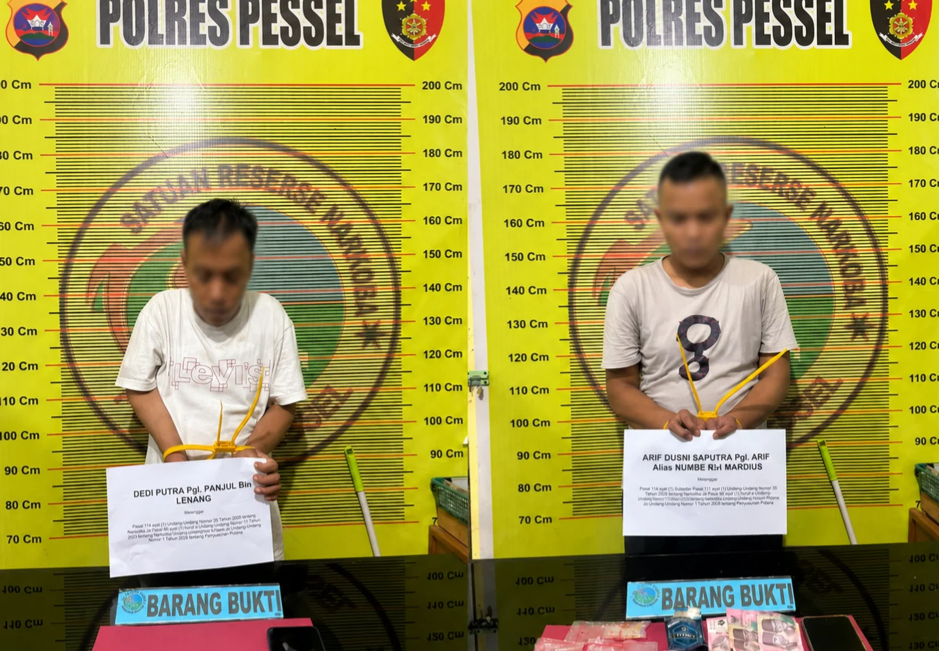Satresnarkoba Pessel Bongkar Peredaran Narkoba di Salido, Dua Pengedar Diciduk