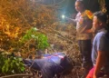 Korban saat ditemukan tertelungkup di tengah kebun karet, Selasa (21/7/2026)