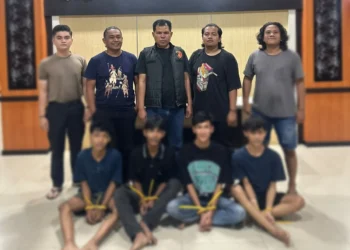 Keempat tersangka diamankan di Polres Pessel, Kamis (23/7/2026)