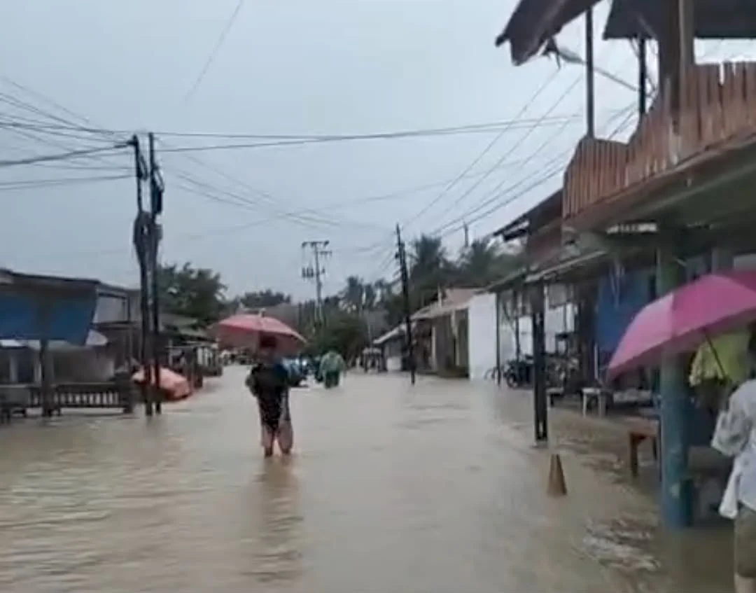 Hujan Deras Picu Banjir di Bungus Teluk Kabung, Sejumlah Permukiman Warga Terendam