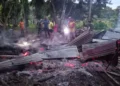 Kondisi rumah korban usai kebakaran, Kamis (6/8/2026)