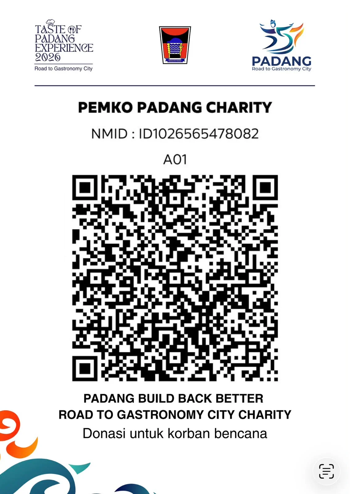 HJK ke-357 Kota Padang Berubah Jadi Road to Gastronomy Charity, Pemko Galang Donasi untuk Korban Banjir