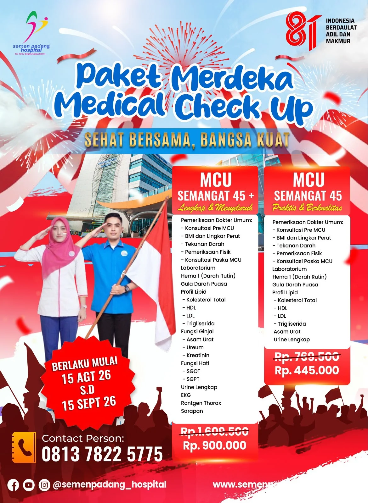 HUT ke-81 RI, SPH Hadirkan Paket Merdeka Medical Check Up dan Tes Potensi