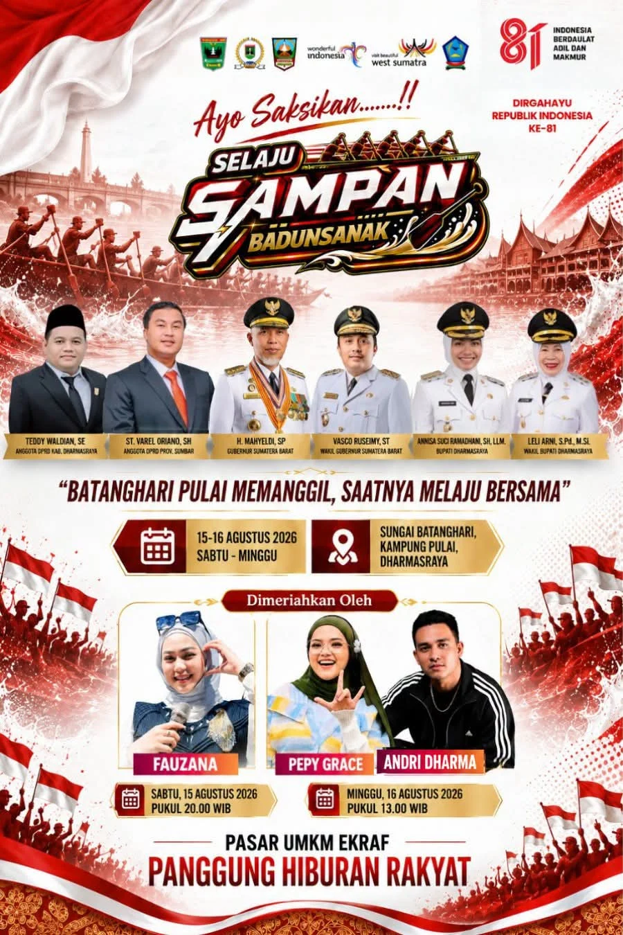 Selaju Sampan Badunsanak di kapmung Pulai Nagari Sitiung Dimeriahkan Fuzana