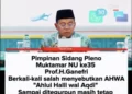 Screenshot video Ketua PWNU Sumbar Ganefri saat memimpin sidang pleno Muktamar NU ke 35 di di Pondok Pesantren Bahrul Ulum Tambakberas, Kabupaten Jombang, Jawa Timur, Senin (31/8/2026).