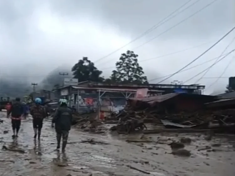 Kondisi terkini Arosuka Solok usai diterjang Galodo, Selasa (22/9/2026), pagi.