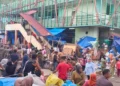 Penertiban PKL di kawasan Sandang Pangan Pasar Raya Padang, Rabu (21/10/2026)